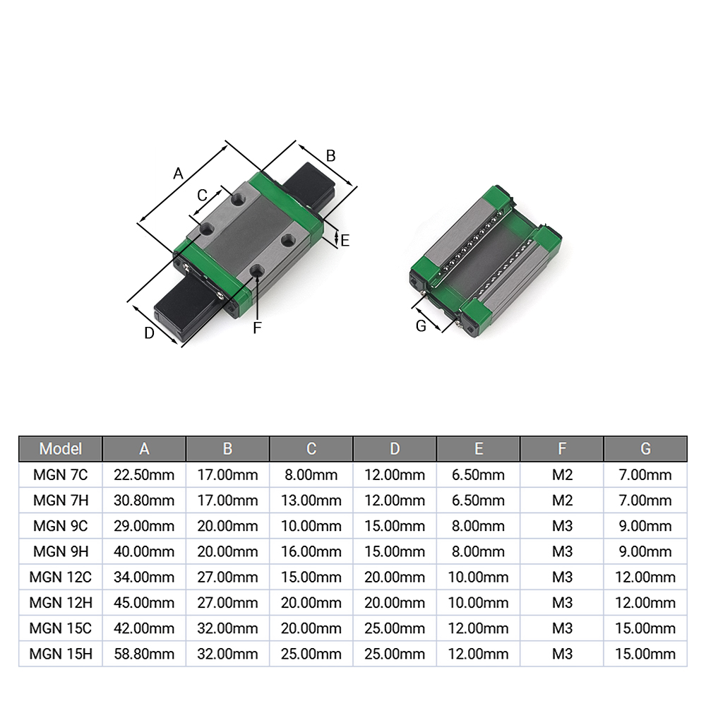 MGN7H MGN9H MGN12H MGN15H MGN7 - Linear Rail Mgn12H Set avis et prix